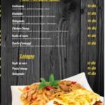 Menu 25Food corner Marrakech